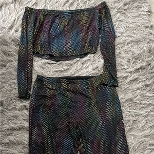 Shein two piece sparkling pant set